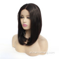 peruca sintética preta curta bob renda frontal peruca sintética Black Womer Wig sintético